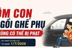 &Ocirc;m con ngồi ghế phụ cũng c&oacute; thể bị phạt