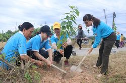 Hội Phụ nữ xã Diên Lạc thực hiện tuyến đường hoa xanh - sạch - đẹp