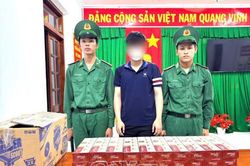 Đồn Biên phòng Tân Tiến phát hiện, thu giữ 200 bao thuốc lá không rõ nguồn gốc