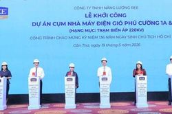 REE khởi công hạng mục trạm biến áp 220kV Dự án điện gió Phú Cường 1A và 1B