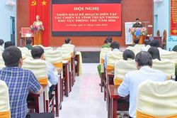 Xã Vĩnh Thuận triển khai kế hoạch và tập huấn diễn tập tác chiến trong khu vực phòng thủ năm 2026