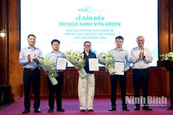 Ninh Bình: 4 đơn vị du lịch xuất sắc được gắn biển 'Du lịch Xanh- VITA GREEN'