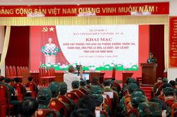 Khai mạc diễn tập phòng thủ dân sự phòng, chống thiên tai tỉnh Lào Cai năm 2026