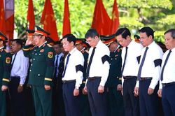 Thủ tướng Lê Minh Hưng dự lễ truy điệu và an táng 28 hài cốt liệt sĩ hy sinh tại Lào