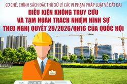 Cơ chế, chính sách đặc thù xử lý các vi phạm pháp luật về đất đai: Điều kiện không truy cứu và tạm hoãn trách nhiệm hình sự