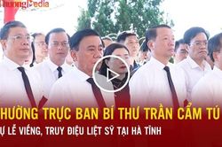 Thường trực Ban B&iacute; thư Trần Cẩm T&uacute; dự lễ viếng, truy điệu liệt sỹ tại H&agrave; Tĩnh