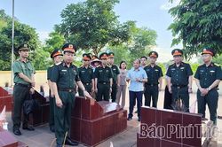 Kiểm tra công tác chuẩn bị tổ chức lấy mẫu hài cốt liệt sĩ để giám định ADN tại Nghĩa trang liệt sĩ Phù Ninh