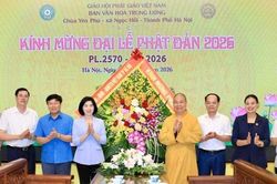 Chủ tịch HĐND TP Hà Nội Phùng Thị Hồng Hà thăm, chúc mừng Ban Văn hóa Trung ương Giáo hội Phật giáo Việt Nam