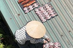 Nắng như đổ lửa ở Hà Nội, chị em tranh thủ làm món thịt một nắng thơm phức