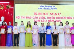 Nghệ An khai mạc Hội thi báo cáo viên, tuyên truyền viên giỏi năm 2026, cụm số 2