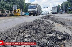 Cận cảnh Quốc lộ 19 đoạn Đak Đoa bị hư hỏng nặng