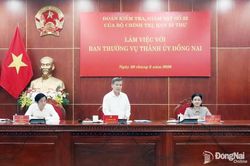 Đoàn kiểm tra, giám sát số 22 của Bộ Chính trị, Ban Bí thư làm việc với Ban Thường vụ Thành ủy Đồng Nai (đợt 2)