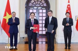 Tổng Bí thư, Chủ tịch nước Tô Lâm chứng kiến trao nhiều văn kiện hợp tác tại Singapore