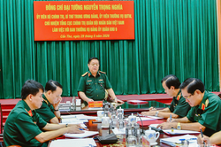 Đại tướng Nguyễn Trọng Nghĩa làm việc với Ban Thường vụ Đảng ủy Quân khu 9