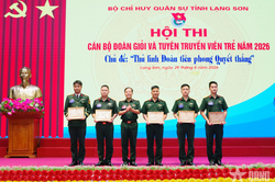Bộ CHQS tỉnh Lạng Sơn tổ chức thi cán bộ đoàn giỏi và tuyên truyền viên trẻ năm 2026