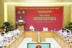 Hội nghị th&ocirc;ng qua b&aacute;o c&aacute;o kết quả kiểm tra tại Ban Thường vụ Đảng ủy Ch&iacute;nh phủ