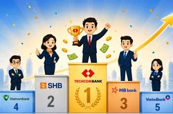 Ngân hàng có nhân viên kiếm tiền giỏi nhất: Techcombank dẫn đầu, vượt SHB, Vietcombank, VietinBank