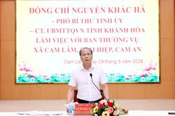 Phó Bí thư Tỉnh ủy Nguyễn Khắc Hà làm việc với Ban Thường vụ Đảng ủy các xã Cam Lâm, Cam An và Cam Hiệp