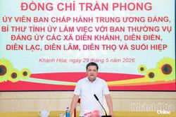 Bí thư Tỉnh ủy Trần Phong làm việc với Ban Thường vụ Đảng ủy 6 xã khu vực Diên Khánh