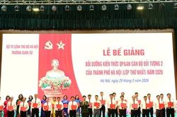 Bế giảng lớp bồi dưỡng kiến thức quốc ph&ograve;ng v&agrave; an ninh c&aacute;n bộ đối tượng 2 th&agrave;nh phố H&agrave; Nội