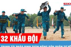 32 khẩu đội tranh tài pháo binh toàn năng dân quân tự vệ