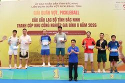 Gần 300 vận động viên tham dự Giải Quần vợt, Pickleball các câu lạc bộ Bắc Ninh