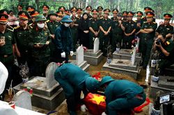 Lào Cai thực hành lấy mẫu hài cốt liệt sĩ chưa xác định danh tính