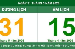 Lịch Âm Dương ngày 31/5/2026: Ngày Tiểu Cát với nhiều lưu ý quan trọng