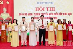 Bế mạc Hội thi Báo cáo viên, tuyên truyền viên giỏi khu vực trung tâm tỉnh Phú Thọ năm 2026
