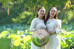 Giới trẻ chen chân check-in hồ sen trắng 'tiến vua' ở cố đô Huế