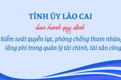 Tỉnh ủy Lào Cai ban hành quy định kiểm soát quyền lực, phòng chống tham nhũng, lãng phí trong quản lý tài chính, tài sản công