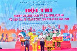 Sôi nổi Hội thi nghiệp vụ PCCC và CNCH 'Tổ liên gia an toàn PCCC' (Cụm thi số 03)
