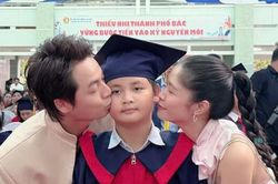 Con trai ca sĩ Đăng Khôi và ái nữ NSND Trịnh Kim Chi rạng rỡ tốt nghiệp tiểu học