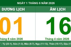 Lịch Âm Dương ngày 1/6/2026: Ngày tốt thuận lợi cho khởi công và đại cát