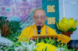 Đông đảo Tăng Ni, Phật tử tham dự Đại lễ Phật đản Phật lịch 2570 tại chùa Pháp Thành (xã Củ Chi, TP.HCM)