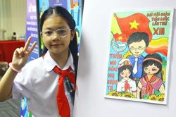 Thiếu nhi hướng tới Đại hội Đoàn lần thứ XIII: 'Bé út' có tranh xuất sắc là fan 'chị Bảy'