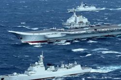 Tàu hộ vệ tên lửa Type 054B lần đầu gia nhập biên đội tàu sân bay Liêu Ninh