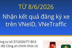 Từ 8/6, nhận kết quả đăng ký xe trên VNeID, VneTraffic