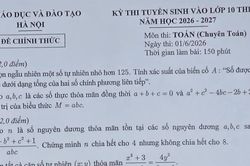 Đề Toán chuyên vào lớp 10 Hà Nội năm 2026