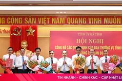 Ban Thường vụ Tỉnh ủy Hà Tĩnh công bố các quyết định về công tác cán bộ