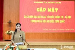 Thường trực Thành ủy Đồng Nai gặp mặt các đoàn đại biểu dự Đại hội toàn quốc các tổ chức chính trị - xã hội