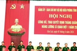 Bộ đội Biên phòng tỉnh Gia Lai trao quyết định thăng quân hàm sĩ quan