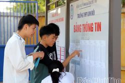 Môn thi đầu tiên tại Hội đồng coi thi THPT Kim Bôi: 8 thí sinh vắng, không có trường hợp vi phạm quy chế thi