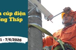 Lịch cúp điện Đồng Tháp từ ngày 1 – 7/6/2026: Danh sách khu dân cư bị cúp điện cả ngày xếp hàng dài