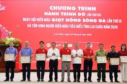 Lai Châu tôn vinh người hiến máu tiêu biểu và khởi động 'Hành trình Đỏ' 2026