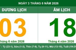 Lịch Âm Dương ngày 3/6/2026: Xem giờ hoàng đạo và lưu ý ngày Tam Nương