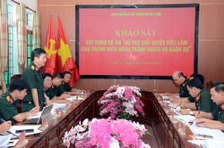 Khảo sát xây dựng Đề án 'Hỗ trợ giải quyết việc làm cho thanh niên hoàn thành nghĩa vụ quân sự' tại Trung đoàn 335, Sư đoàn 324