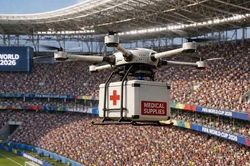 C&ocirc;ng nghệ đặc biệt tại World Cup 2026: Drone chở m&aacute;y sốc tim cứu kh&aacute;n giả