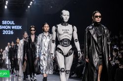 Robot hình người lên sàn diễn thời trang Seoul
