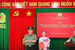 Tuyển vợ Thiếu tá hy sinh khi làm nhiệm vụ vào lực lượng Công an tỉnh Khánh Hòa